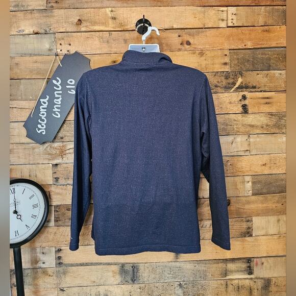 COLUMBIA MEN'S NAVY LONG SLEEVE 1/4 ZIP COLLARED SHIRT Size LARGE - Picture 10 of 14